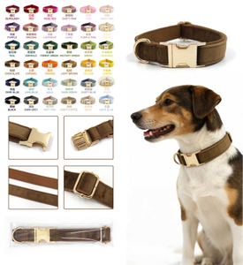 Collare per cani in velluto - Collare singolo autonomo | 36 colori, 5 taglie XS–XL, OEM da 20 pezzi