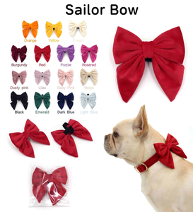 Lazo marinero de terciopelo para perros: 15 colores elegantes &times; Silueta cl&aacute;sica de cola de golondrina &times; Ajuste r&aacute;pido con gancho y bucle | Venta al por mayor y OEM/ODM