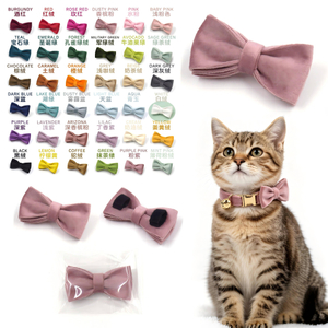 Papillon di gatto in velluto: 36 colori tradizionali, chiusura in velcro staccabile, l'accessorio fotografico per gatti pi&ugrave; carino dell'anno
