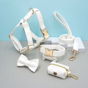 Set aus Cord-Hundehalsband, Leine und Geschirr – 6-teiliges Herbst-/Winter-Outdoor-Paket | 17 Farben, Patentdesign, OEM ab 20 St&uuml;ck
