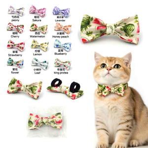 Nœud papillon pour chat fruits et fleurs — 18 imprim&eacute;s printemps/&eacute;t&eacute; tri&eacute;s sur le volet, le plus beau mini nœud pour chat de la saison