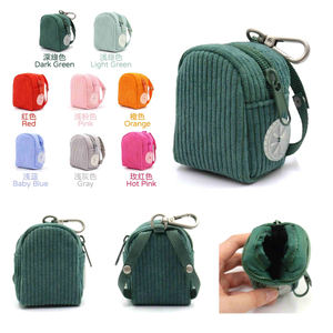  Mini zaino in velluto a coste Porta sacchetti per cacca di cane - Mini sacchetto stile Q carino, 8 colori, all'ingrosso da Heyri Pet