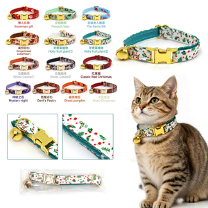 Festival-Katzenhalsband – 13 Feiertagsdrucke (Halloween + Weihnachten), S- und L-Gr&ouml;&szlig;en, Schnellverschluss im Gro&szlig;handel und OEM